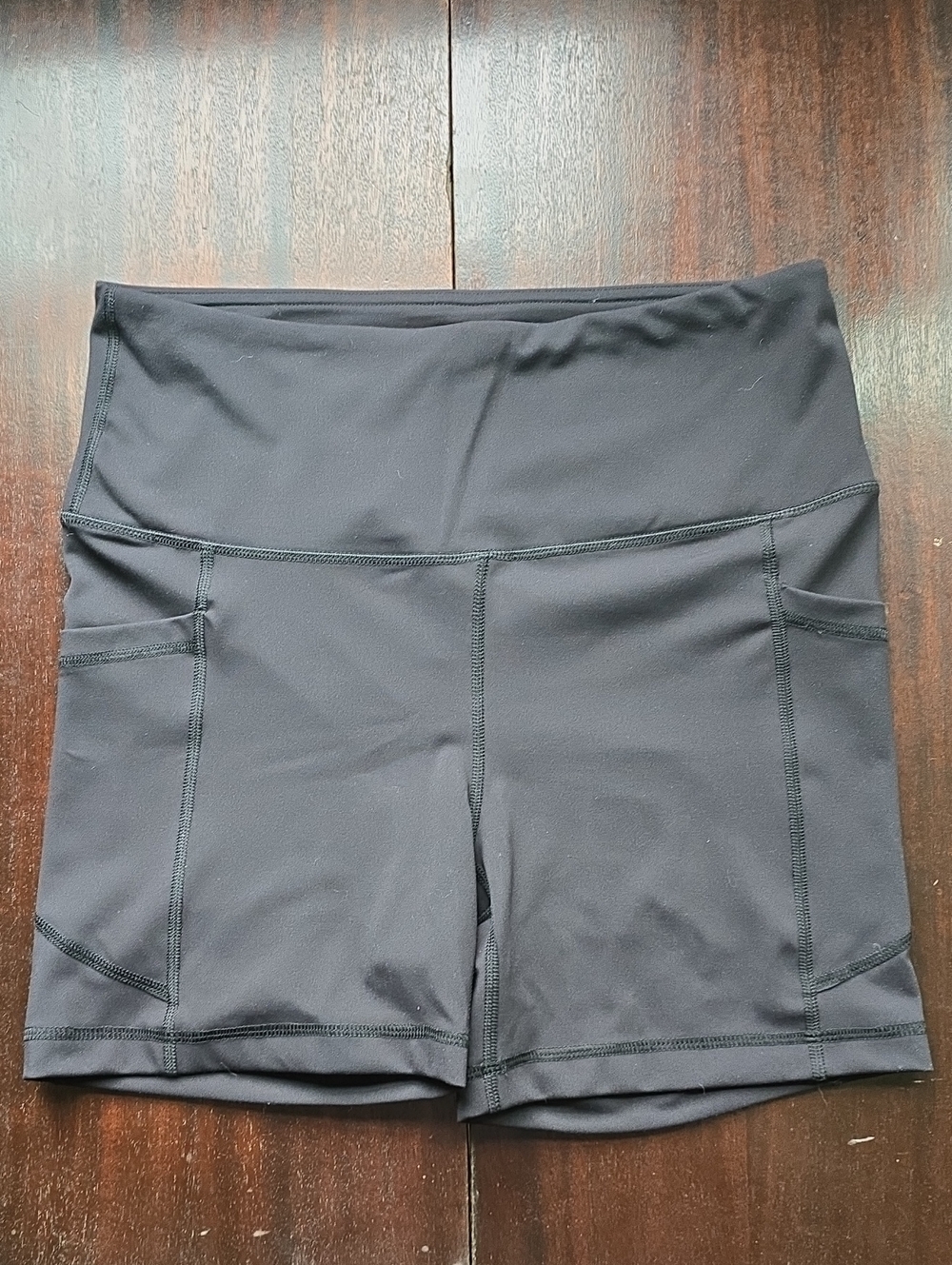 Velocity Black High-Waist Bike Shorts with Side Pockets